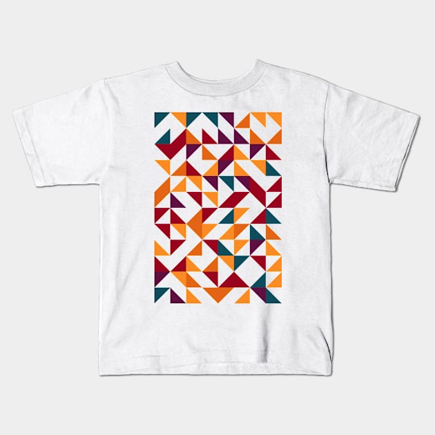 Creative Geometric Colourful Triangle Pattern #37 Kids T-Shirt by Trendy-Now